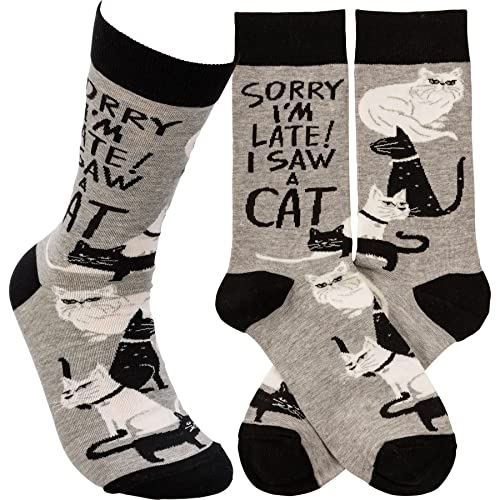 Image of Primitives by Kathy Sorry I'm Late! I Saw A Cat Socks