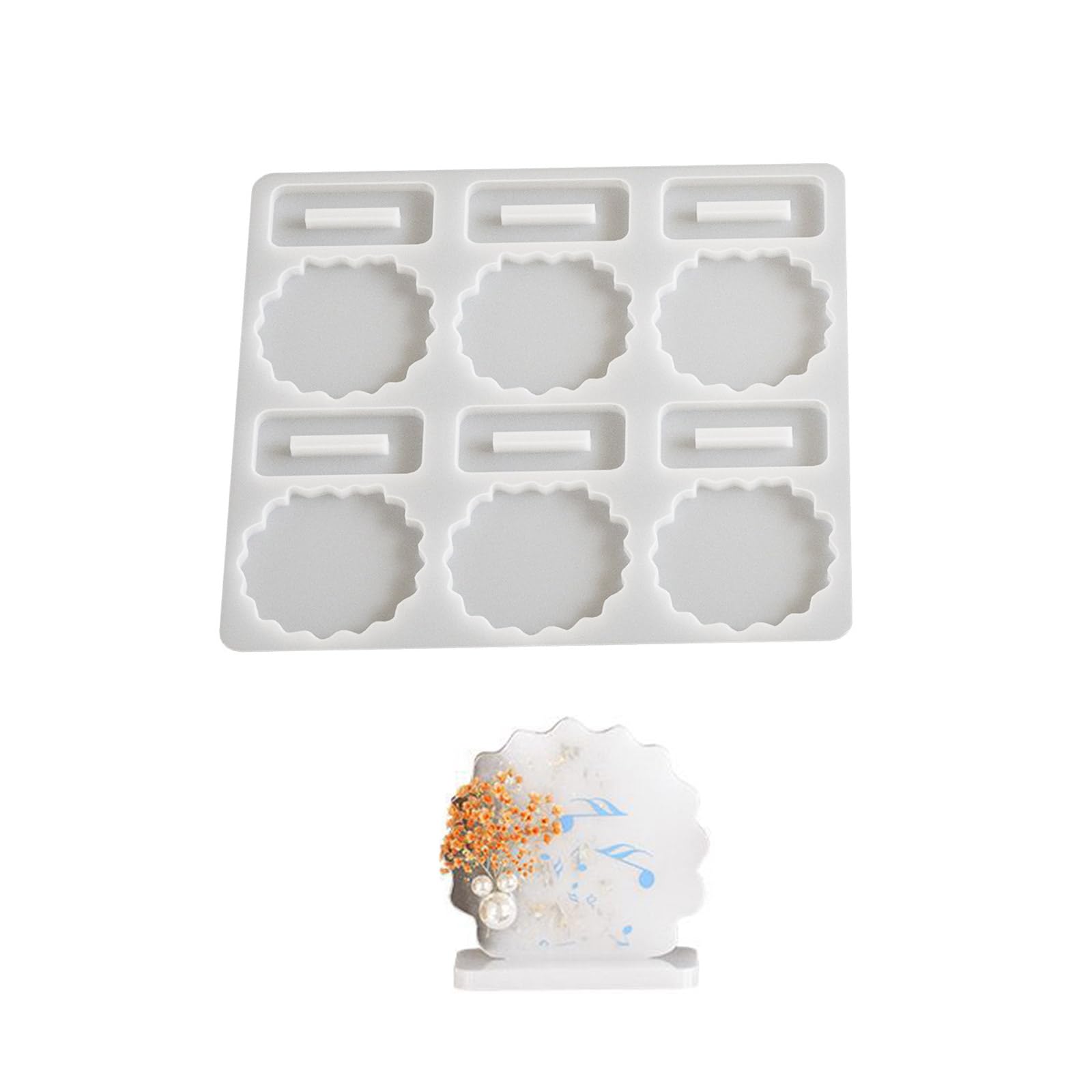Micfeny As Shown In Pictures Flexible Silicone Mold For Unique Tabletop Ornament Dried Flower Photo Frame Resin Mould Home Desktop Decoration