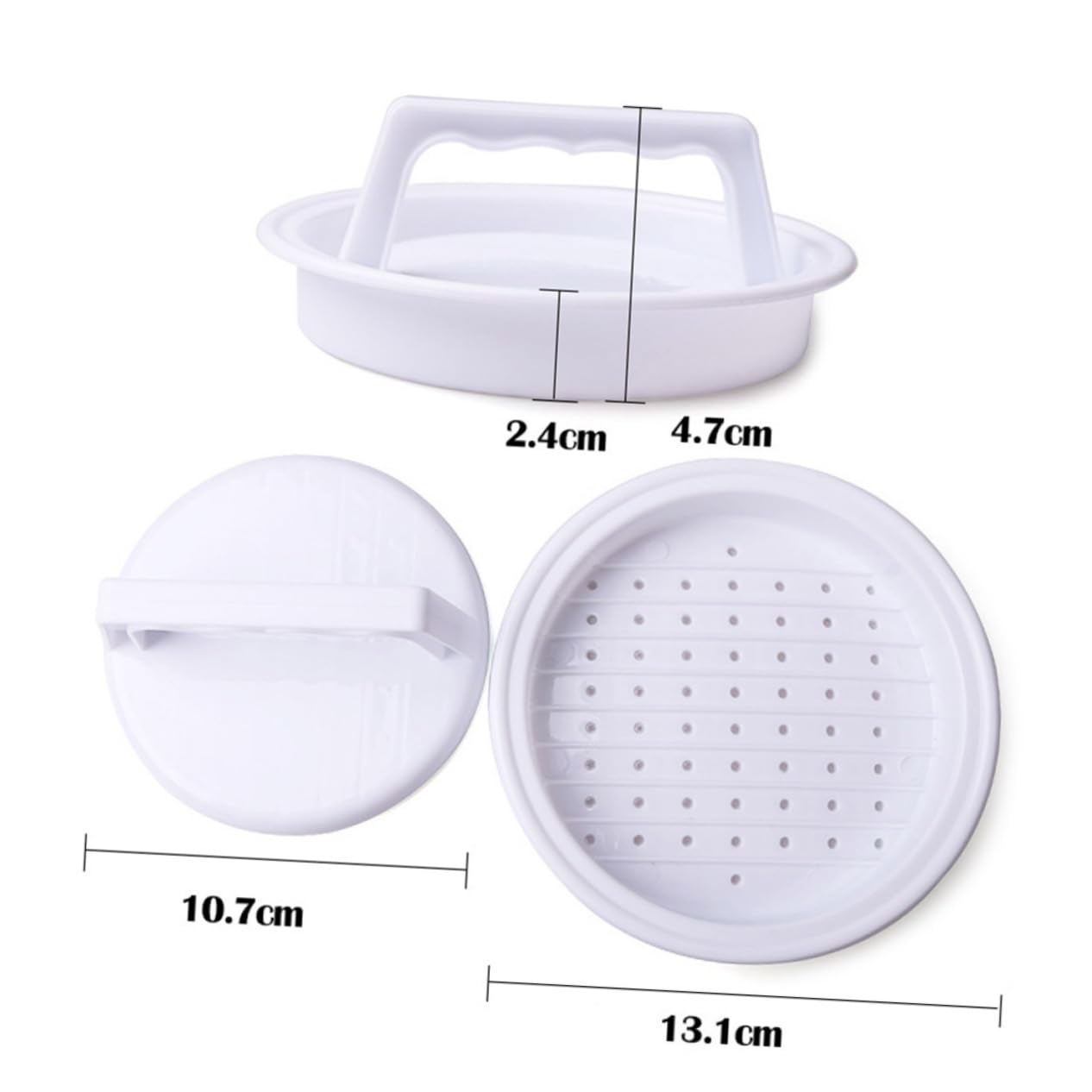 WEKADRIN Plastic Hamburger Patty Maker Kit Food Grade Non Stick Burger Press Tool with Easy Release Air for for DIY Burger Preparation Kitchen