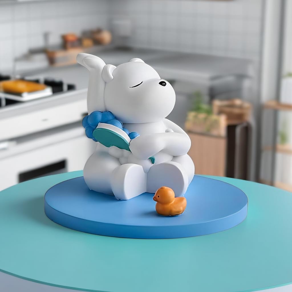 Photo 1 of ECHENG Cute Sing Bear Phone Holder Bath Bear Desktop Stand, for iPhone 14 Pro Max/14 Pro/14 Plus/13 Pro Max/13/12 Pro Max/XS Max/XR/X/8 Plus/7 Plus/6s Plus