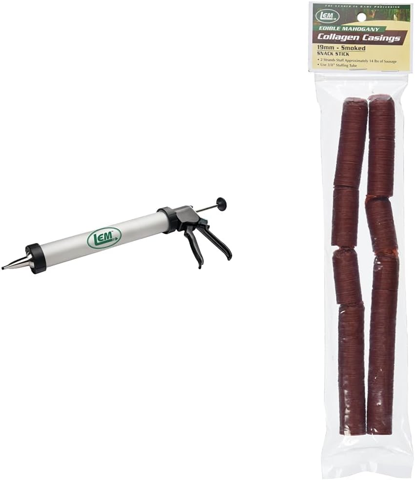 LEM Jerky Cannon & Products Mahogany Smoked Collagen Casings, 19mm, Edible Sausage Casings, Stuffs Approximately 16 Pounds Per Pack, Great for Snack Sticks