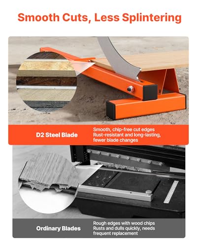 Image of VEVOR 12 inch Vinyl Floor Cutter, 10mm Thick Laminate Flooring Cutter with Cutting Angle Guide, Rubber Handle, Honing Stone, D2 Steel Blade for Cutting Laminate, Vinyl, Home Renovation
