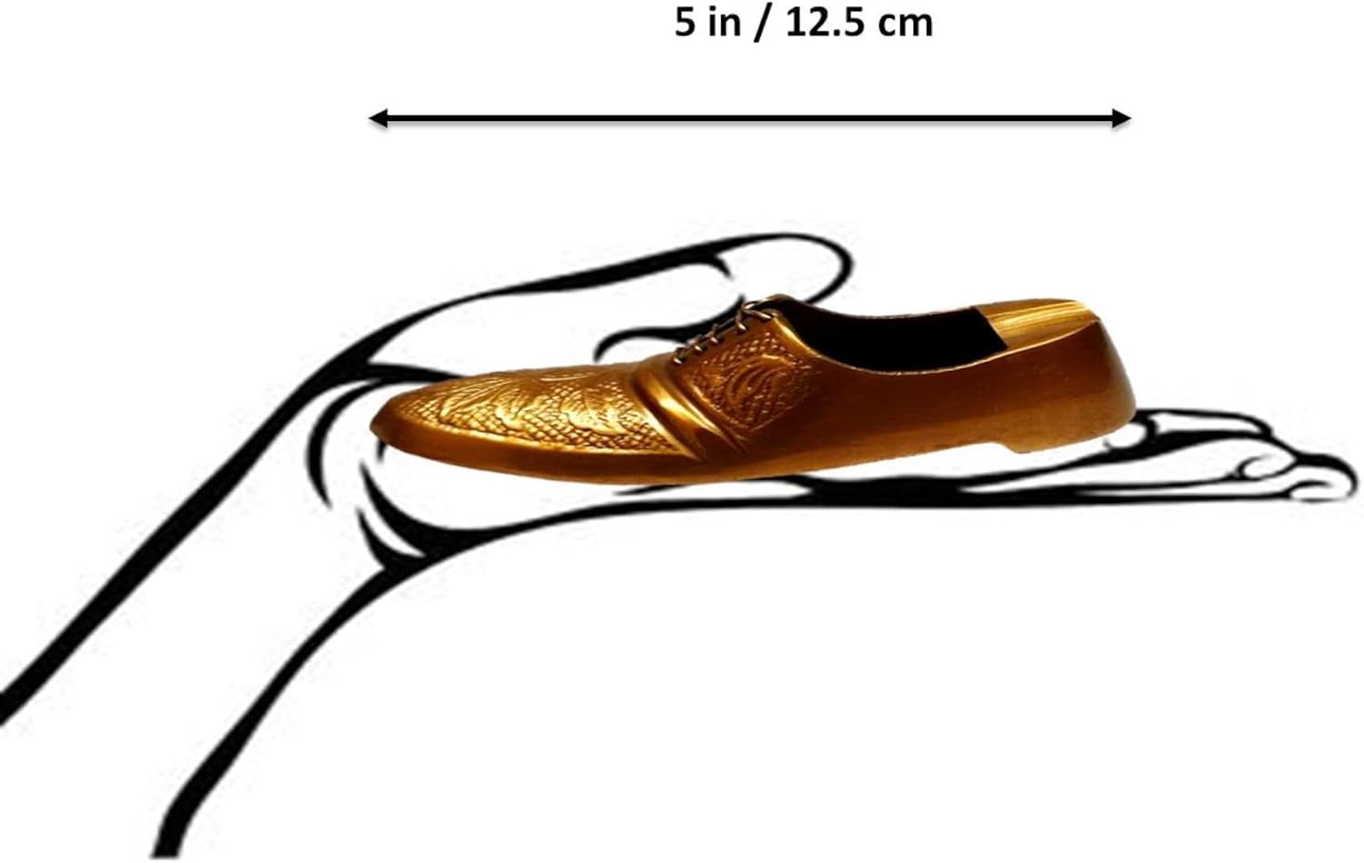 Purpledip Brass Ashtray 'Kick the Butt': Funky Vintage Shoe Shaped Ash Tray for Cigarette Smokers (11663)