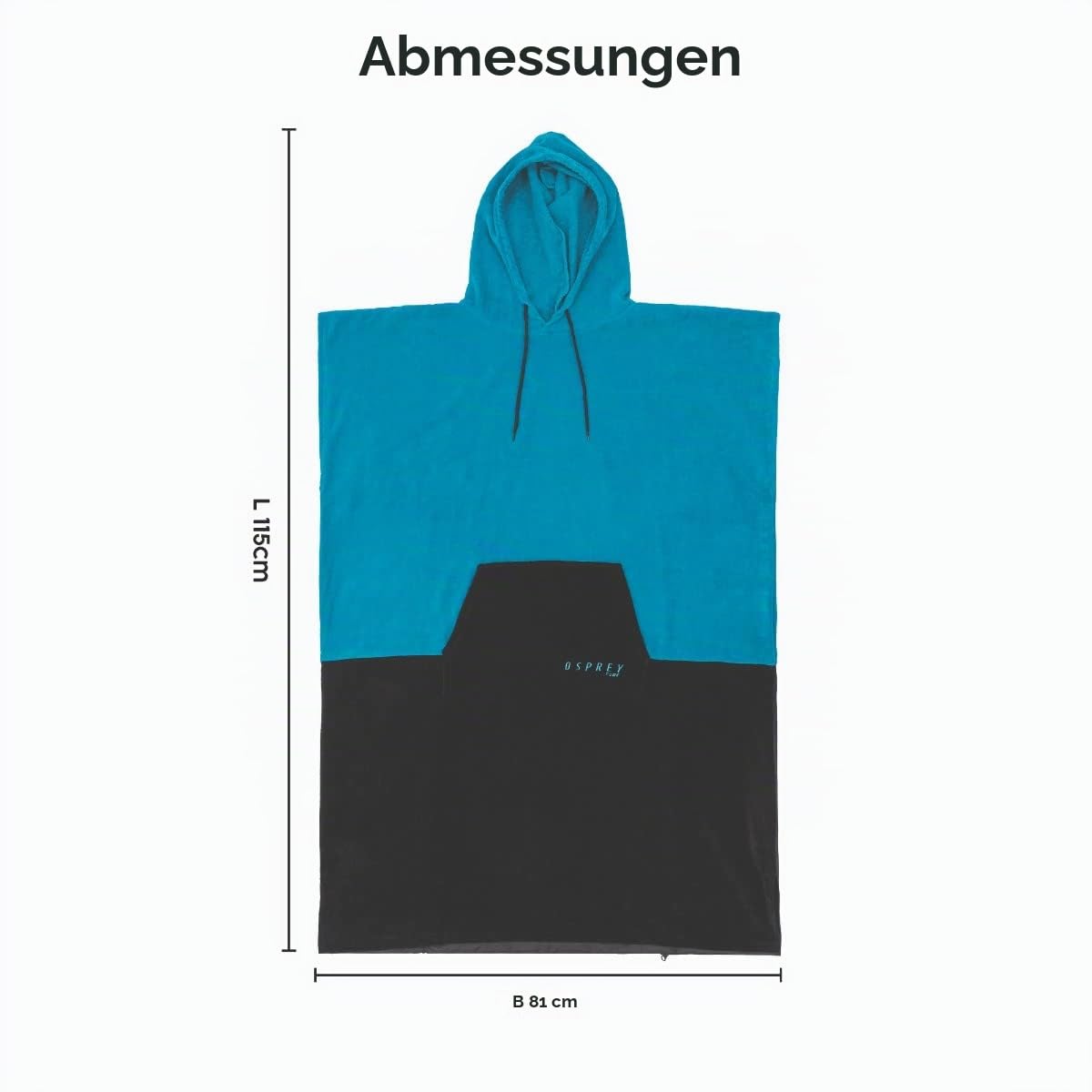 Osprey Handtuch Poncho | Unisex Kapuzen Surf Poncho Strand Wickelmantel für Damen und Herren Surfen Schwimmen mit integrierter Tasche mehrere Farben