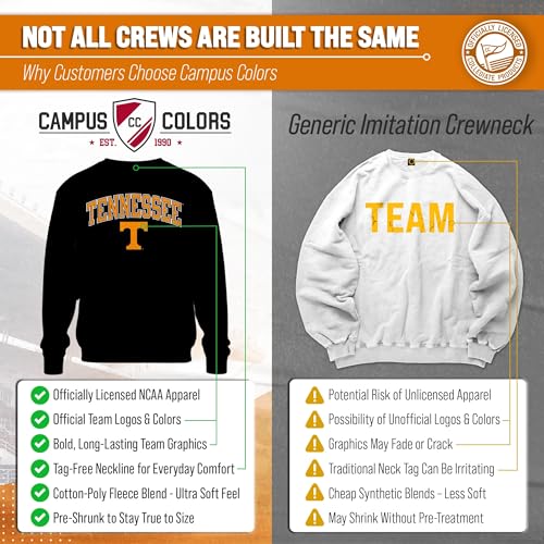 Image of NCAA College Sweatshirt Fleece Crewneck Pullover for Men and Women | Officially licensed NCAA college gameday crewneck pullover - 9 oz fleece lined sweatshirt with arch and logo design