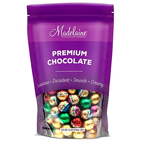 Madelaine Christmas Ornament Premium Milk Chocolate Balls - Wrapped In Italian Holiday Foil - Great for Party Favors/Candy Jars - Contains One Pound