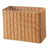 Toyvian Cesta Organizadora de Escritorio Alta y Estrecha de Ratán Sintético Resistente y Ligera para Almacenamiento de Objetos y Decoración de Cocina y Salón