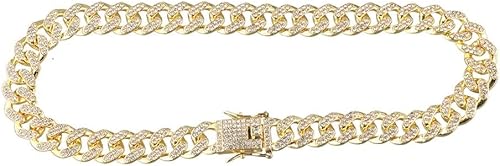 Miniatura 2 de Pokinge 1 cadena dorada para perro y gato, collar de diamantes con purpurina, material de metal de joyería con collar de diamante, accesorios