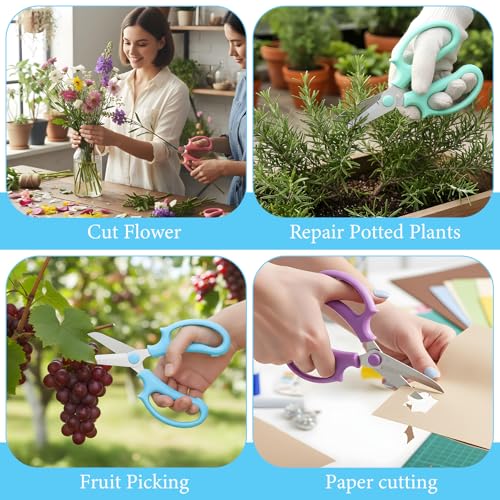 12 tijeras para flores acero inoxidable, set de jardinería miniatura 5