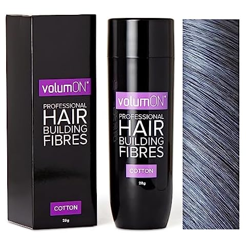 Volumon Professional Hair Building Fibres- Hair Loss Concealer- COTTON- 28g- Get Upto 30 Uses- CHOOSE FROM 8 HAIR SHADES COLOURS Cover