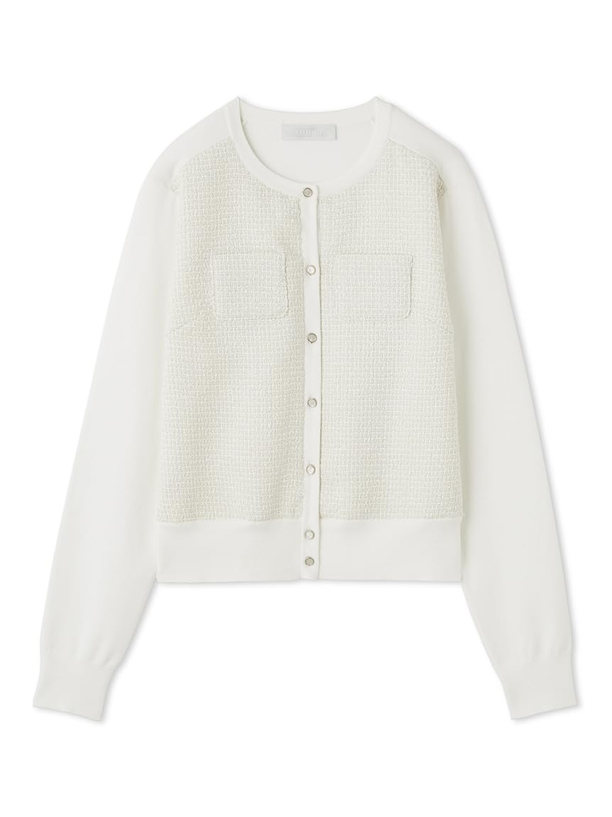 新品タグ付】CELFORD ツイードドッキングニットカーディガン 36