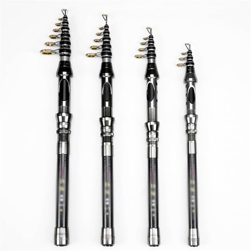 Canna da Pesca telescopica Canna da Pesca Professionale in Fibra di Carbonio 1,5-2,4 m, Pesca in Mare e Fiume, Canna da Pesca telescopica Ultraleggera con Anello Canna da Pesca(1.5m)