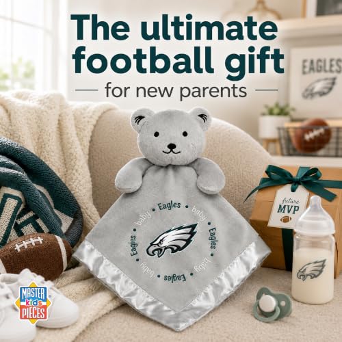 Image of Baby Fanatic NFL Baby Security Blanket Bear Snuggle Toy for Newborn Boy Girl Unisex Stuffed Animal Officially Licensed- -Philadelphia Eagles