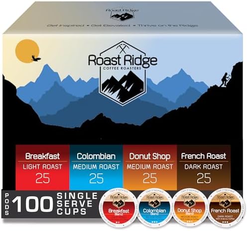 Roast Ridge Single Serve Coffee Pods for Keurig K-Cup Brewers, Variety Pack, ...
