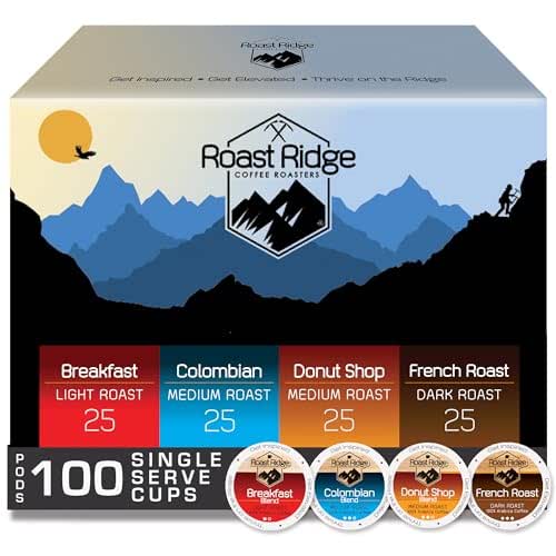 Roast Ridge Single Serve Coffee Pods for Keurig K-Cup Brewers,