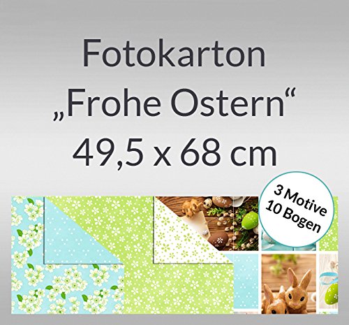 Fotokarton "Frohe Ostern" 49,5 x 68 cm - 10 Bogen sortiert