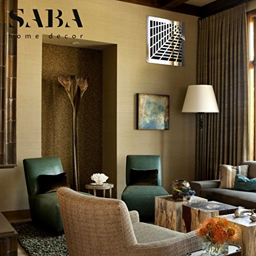 Aba Register Cover Air Vent - Acrylic Fiberglass Grille 10" X 10" Duct Opening (12" X 12" Overall) Silver Mirror Finish Decorative Cover For Walls And Ceilings, Not For Floor Use, Vivian #TOP4