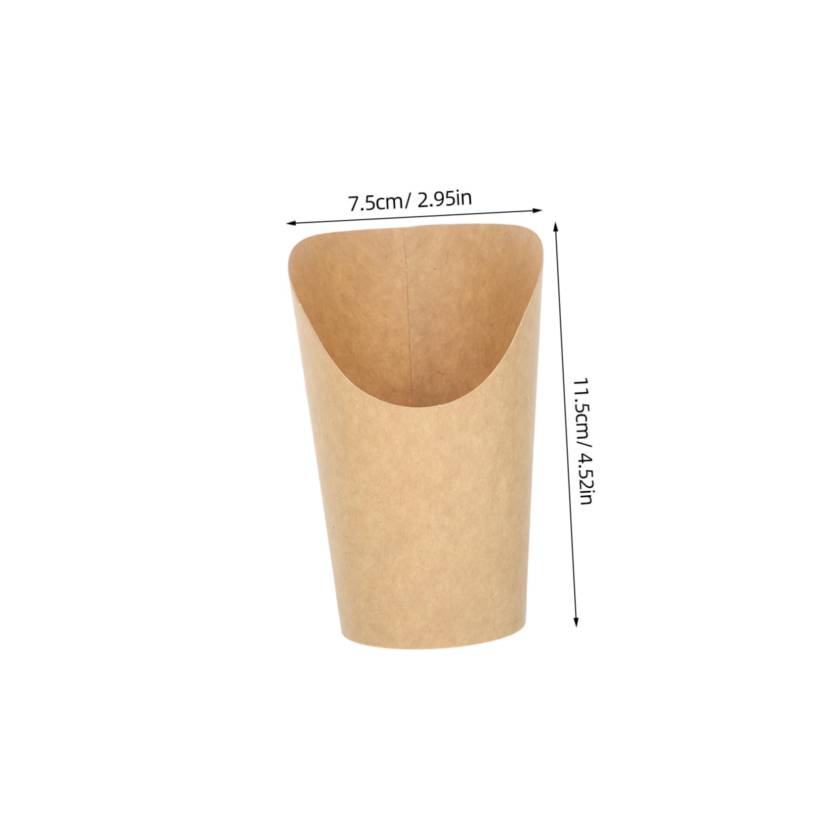 FUNOMOCYA Elegant Kraft Paper French Fries Cups 100pcs Charcuterie Appetizer Cups 12oz Skewer Holders Disposable for Occasions