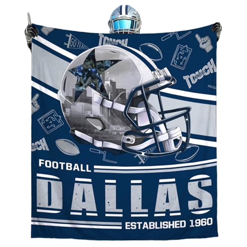 Football Style Football Throw Blanket Gift for Team Fans Soft Fleece Flannel Blanket 50