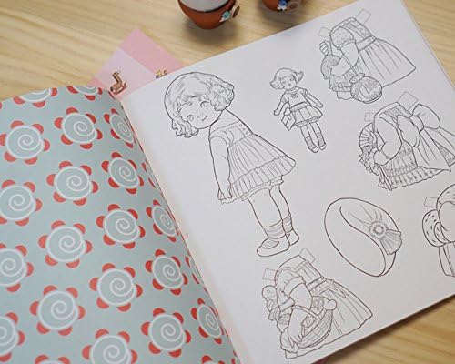 Grace Drayton ‘Dolly Dingle’ Anti Stress Coloring Books for Adult Relaxation and Dingle Paper Doll Cutouts Color Therapy, 60 Pages, 28 Themes