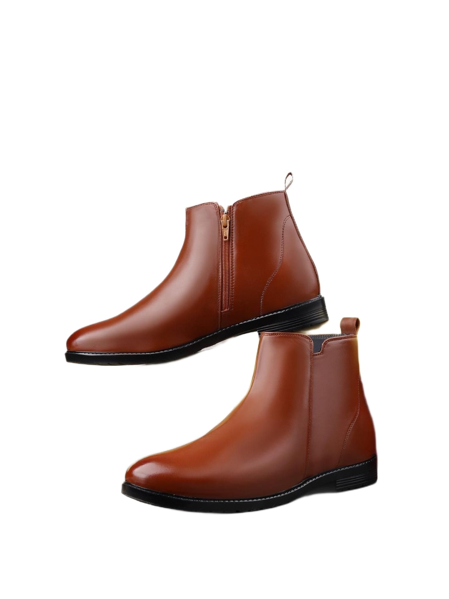 Men's Chelsea Boot in Tan Synthetic Leather for Casual Occasions with Round Toe and Slip-On Closure |6-image-25