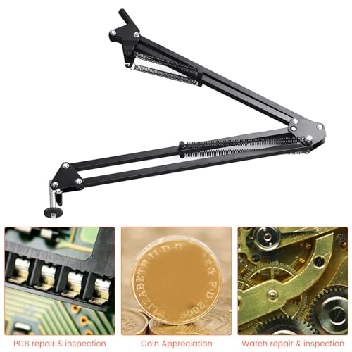 Image of Microscope Articulating Arm 360 Degree Rotation Heavy Duty Adjustable Telescoping Mount for USB Digital Microscope