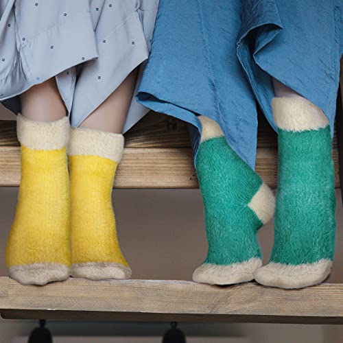 Image of BambooMN Women's Super Soft Fuzzy Socks, Polka Dot, Gradient, Snowflake, Featherlight Cuff - Assorted Colors
