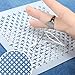 Yousoontic 24 Pcs 4.7 x 4.7 Inch Plastic Sashiko Stencil Kit with Sashiko Thimble and Needles Thread Geometric Pattern Template Drawing Line Embroidery Pattern for Hand Quilting and Embroidery
