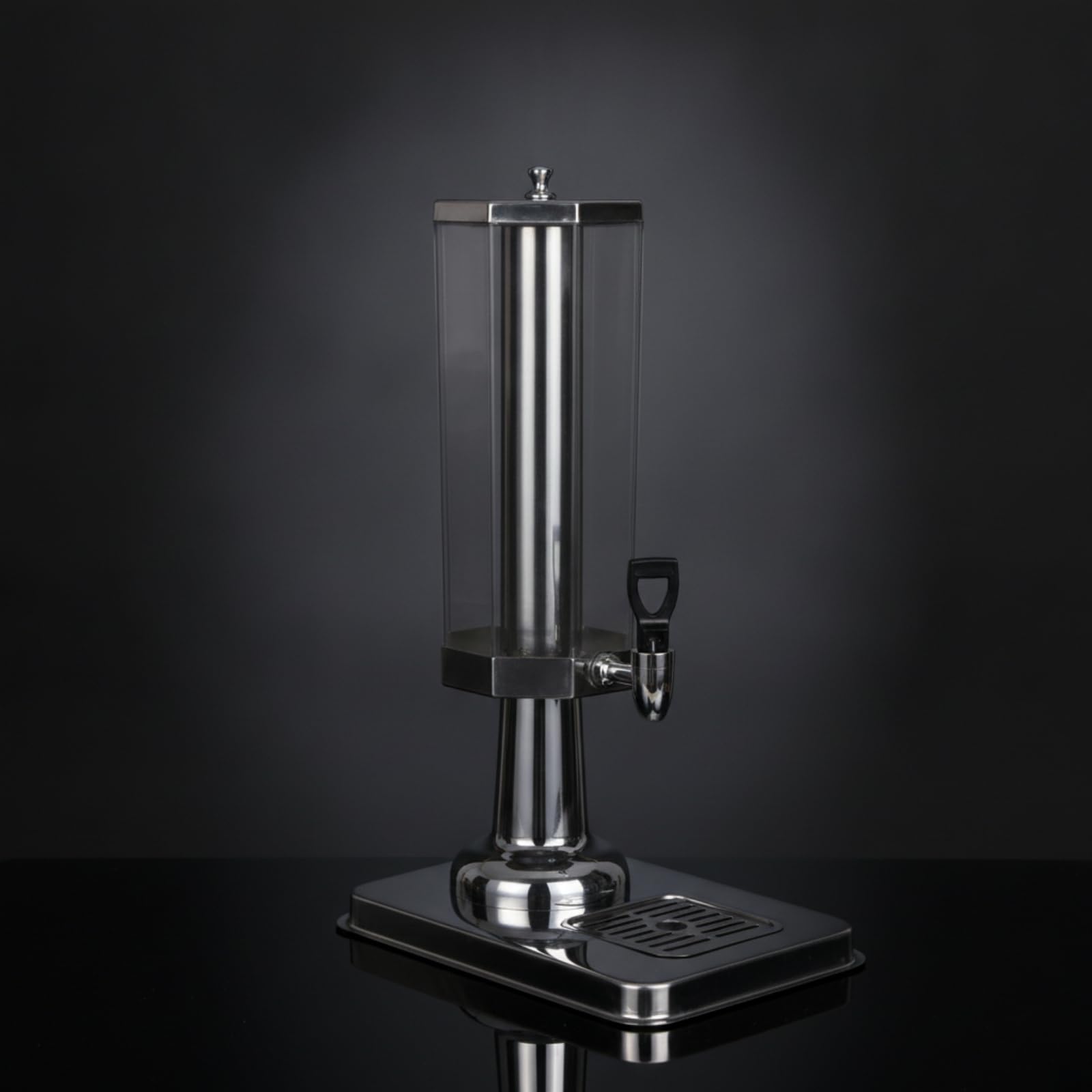 Distributeur Boisson avec Tube à Glaçons Transparent Fontaine à Boisson avec Bac Collecteur'égouttement Professionnel pour Restaurant, Bar, Array, Doré, Rond
