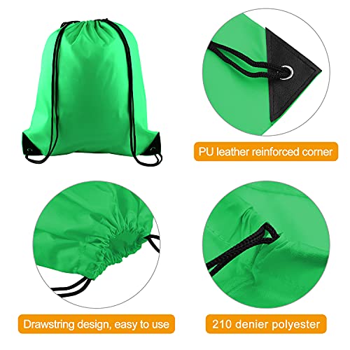 Image of KUUQA 20Pcs Green Drawstring Backpack Bags