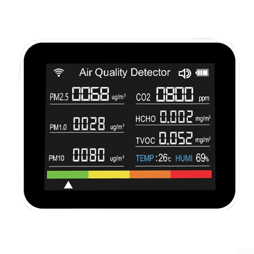 Rilevatore di , 13 in 1, misuratore di qualità dell'aria da interni, WiFi, monitor accurato, app per Tuya, tester di qualità dell'aria per casa, ufficio, scuola, nero