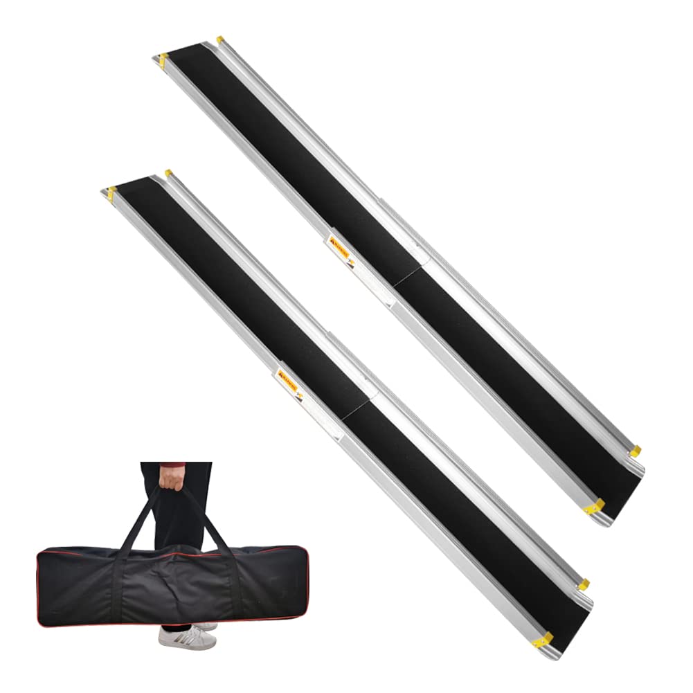 Carivia 1Pair 5FT Wheelchair Ramp,Telescopic Wheelchair Ramp for Steps ...