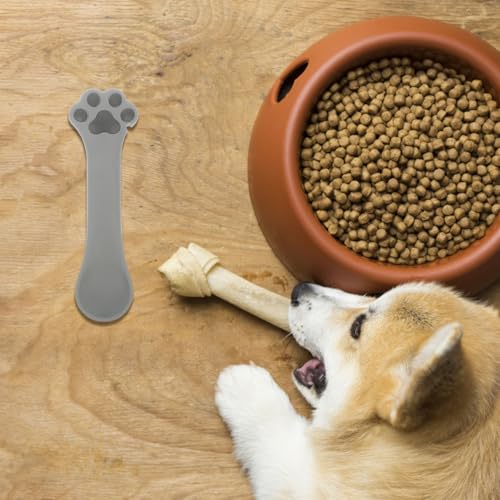Image of Mipcase Cat Food Scoop Silicone Dog Cat Food Spoon Cat Paw Design Multi- Functional Pet Food Can Spoon Manual Can Opener Dog Wet Food Spoon Cat Feeding Scoop Cat Claw Spoon