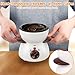 Mini Chocolate Melting Pot, Chocolate Fondue Fountain, 8.79OZ Warmer Machine for Milk Chocolate, Cheese, Butter, Candy (White)