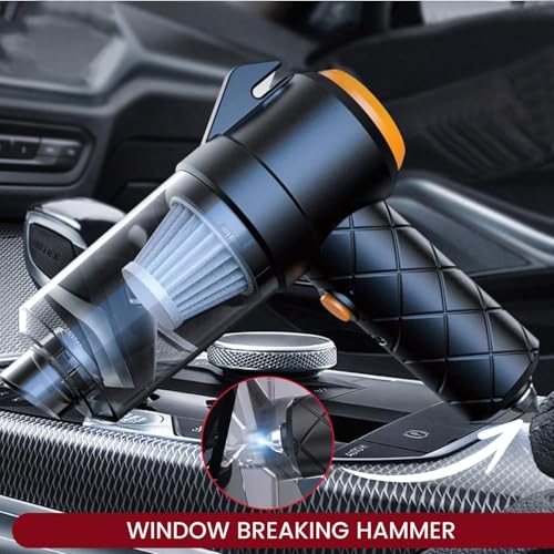 Image of Boxbollen 6 in 1 Cordless Vacuum Cleaner for Car & Home | Mini Handheld Vacuum Cleaner with Blower, Inflator & Emergency Tools | Portable Vacuum Cleaner for Sofa, Bed & Car