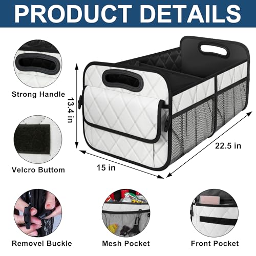 Image of Deosk Car Trunk Organizer for SUV, Car Organizers and Storage with Reinforced Handles, Car Accessories for Women /Men 70L Waterproof Polyester Trunk Organizer(Large, Beige)