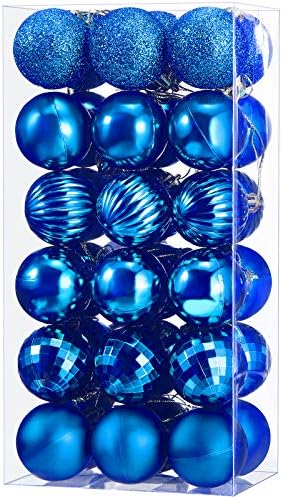 Sumind 36 Pieces Newyear Ball Ornaments Shatterproof Newyear Decorations Tree Balls for Tree Ornaments Holiday Wedding Party Decoration Hooks 1.57 Inch (Gold)