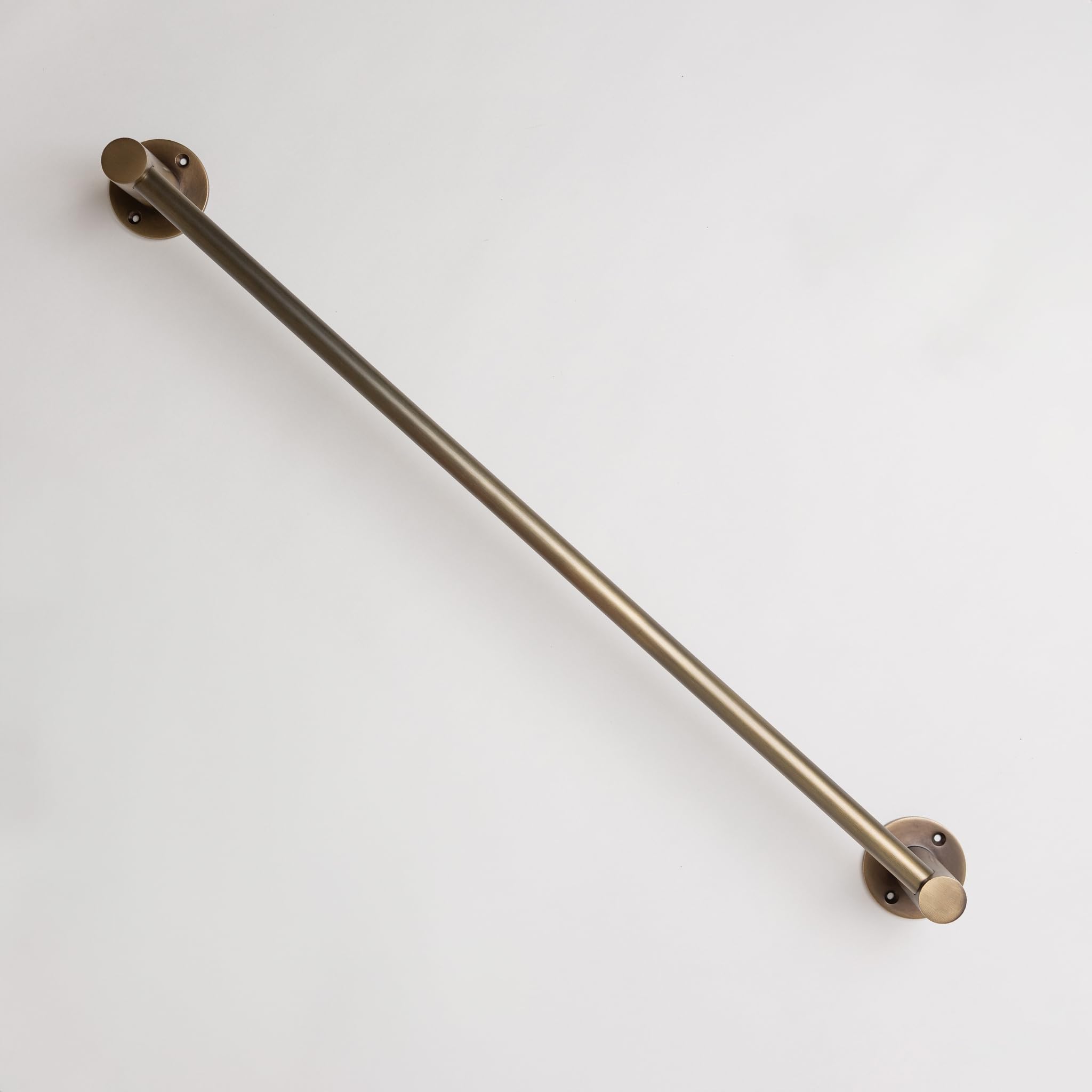 Perchero de cocina de latón macizo, barra para colgar utensilios, barra para ropa de armario, riel resistente con 3 ganchos, toallero de baño