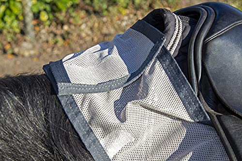 HKM Ride On Fly Sheet Horse Rugs | Lightweight Protection Blanket from Flies and Insects With Fringes | Durable Rip Proof Polyester Material with Touch Close Fastening - Image 3