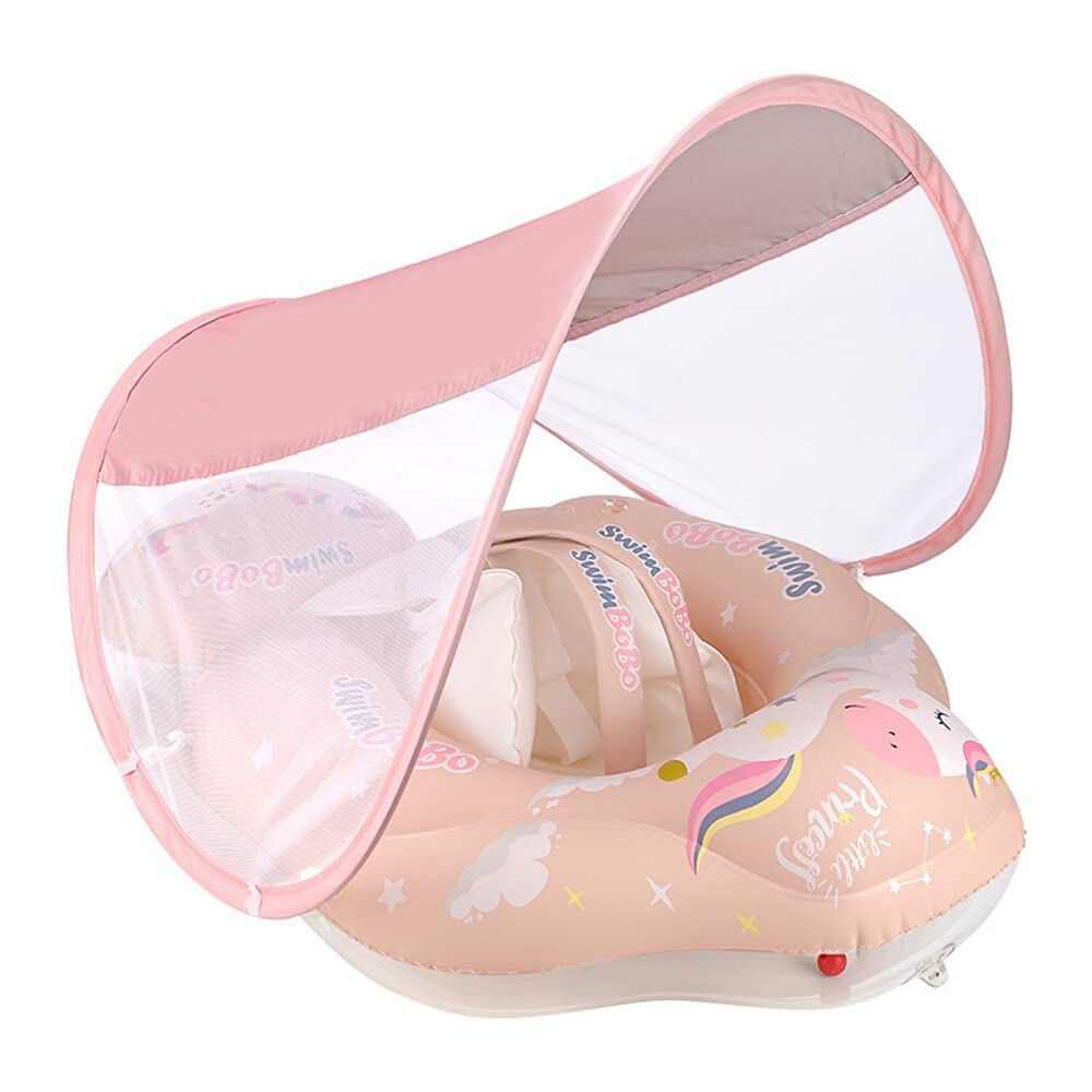 Gobesty flotadores para Bebes, Flotador Bebe con Sombrilla, Anillo de Natación Flotador Bebé Piscina,Flotador bebé Inflable Flotador Bebe 3 Meses~36 Meses
