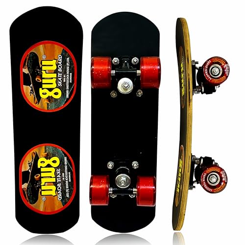 Image of GURU Skateboard, Wooden Non-Slip Skateboard for Kids, Adult, Casterboard /Skate Board /Hoverboard /Longboard for Beginners, Learners, Training Purpose for All Age Group