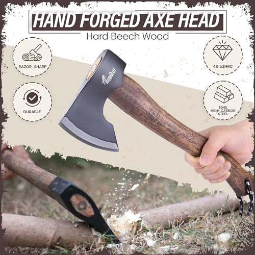 15-Camping-Hatchet-Axe-Camping-Axe-with-1045-High-Carbon-Steel-Hatchet-Axe-with-Sheath-Bushcraft-Axe-with-Handle-Splitting-Hatchet-for-Chopping-Wood-Hatchet-Axe-for-Camping