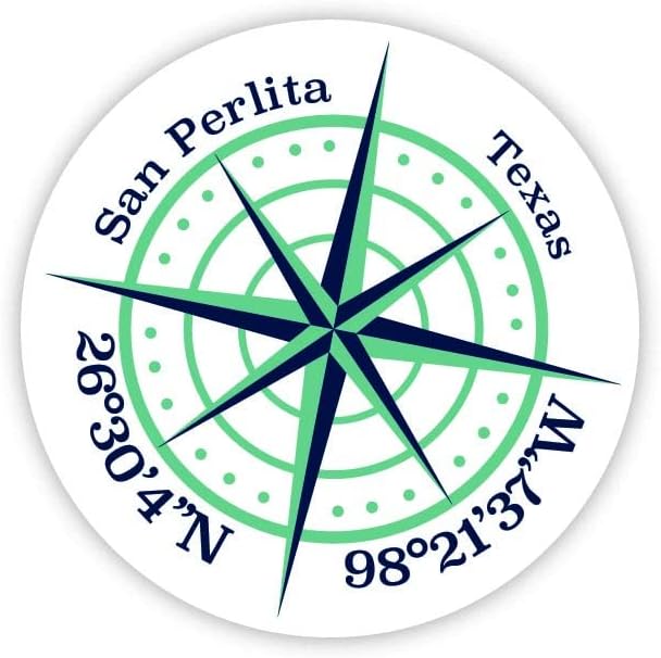 San Perlita Texas 4-Inch Fridge Magnet Latitude Longitude Compass Design