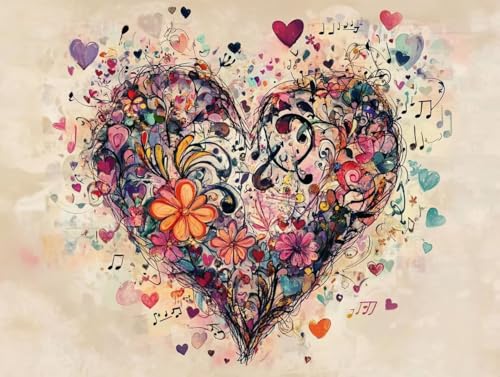 �������G �n�[�g�̉��� �A�N�����G�̋� �Z�b�g�ƃu���V�t�� DIY Paint by Numbers �������G ��l�p ���S�� ����G��L�����o�X �h��G ���� �A�[�g�N���t�g �z�[���f�R���[�V���� �v���[���g�C���e���A �Ǐ��� 30x40cm (�t���[