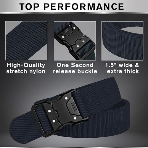 Image of TECEUM Tactical Belt - Heavy-Duty & Quick Release - Military, Work, Rigger, Duty & Utility Belt for Men