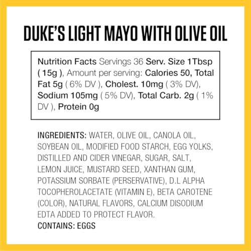 Image of Duke's Light Mayonnaise with Olive Oil Blend - Smooth & Creamy, 18 Ounce (Pack of 1)