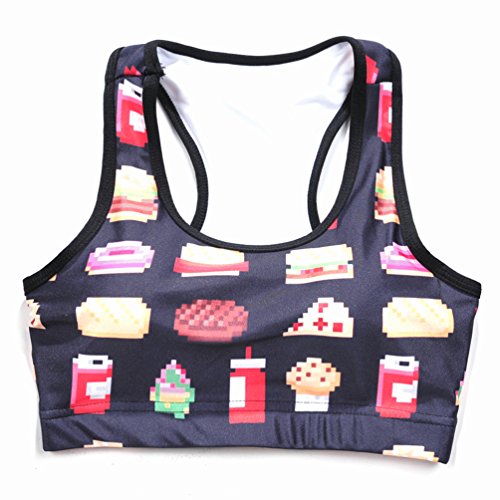 Image of Sister Amy Women's Aerobics Gym Dance Yoga Vest Printed Sports Bra Top Vest