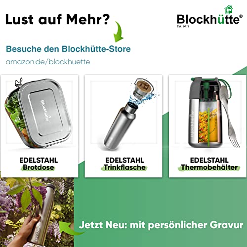 Trinkflasche Edelstahl Blockhütte Wasserflasche Edelstahl 500ml