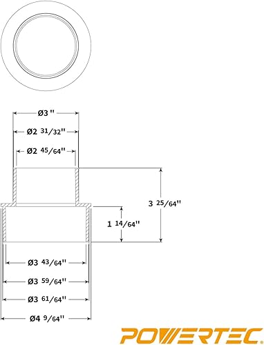 Miniatura 4 de POWERTEC 70145-P2 Reductor de 4 a 3 pulgadas, paquete de 2