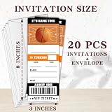 heiyihe Birthday Invitations for Boys, Basketball Birthday Party Decorations, Sports Birthday Invite with Envelopes for Boys Girls, Party Favor Supplies (3×8 inch)-A04